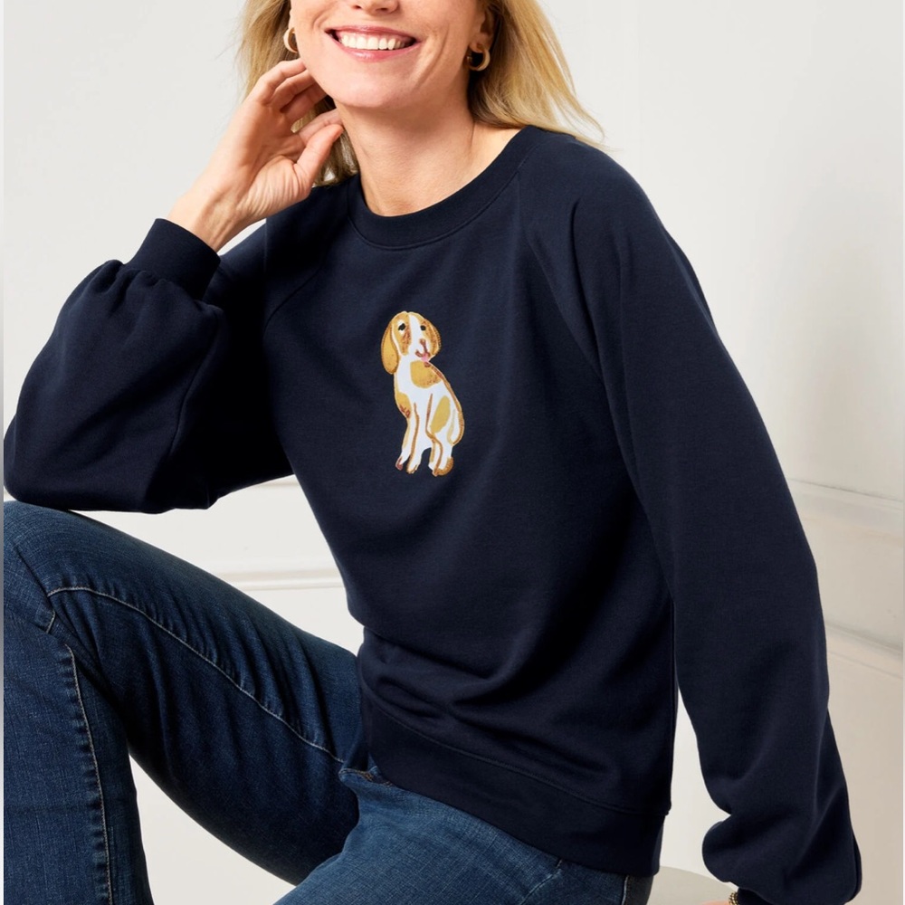 Talbots Dog Days Blouson Sleeve Sweatshirt-New w/ Tag